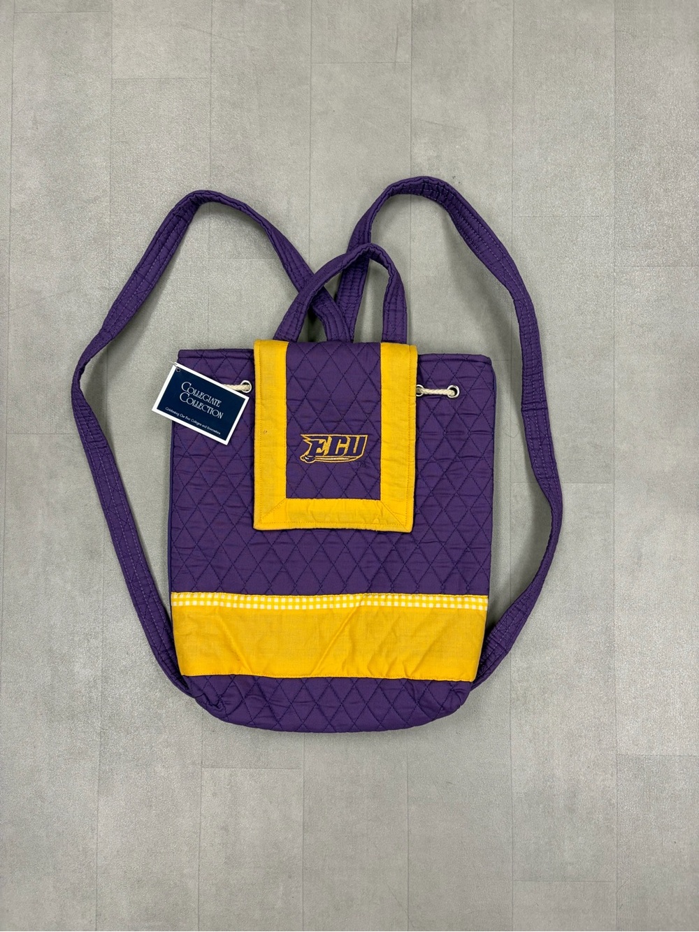 Purple and Gold Quilted Crossbody Backpack NEW